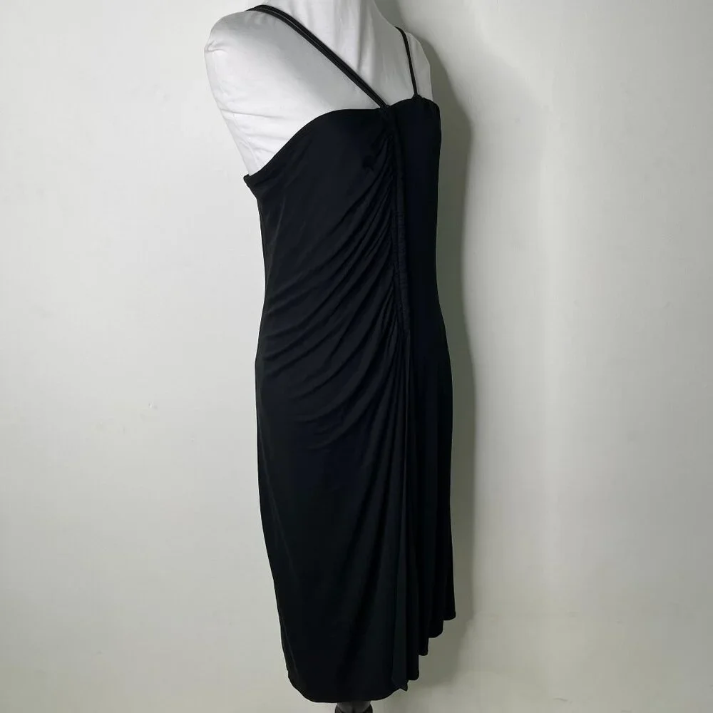 Vintage MARTIN MARGIELA Women's Black Spaghetti Straps Ruffled Mini Dress 42 IT - Picture 3 of 12